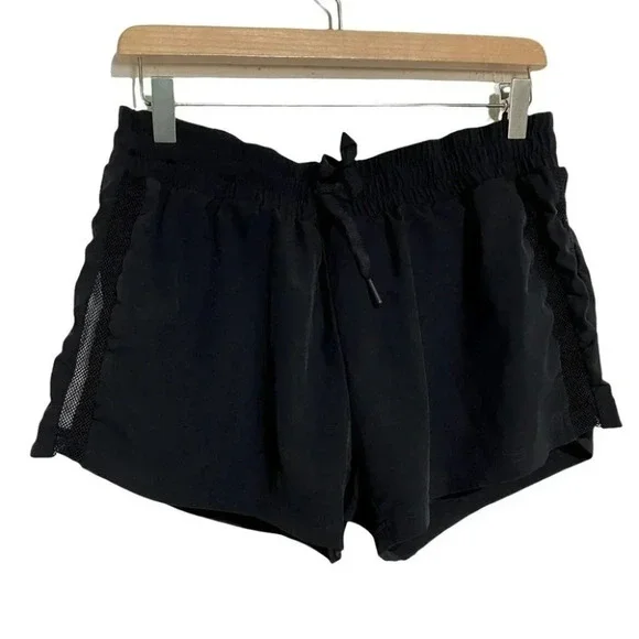 Fabletic L black drawstring running shorts w/ mesh - Picture 1 of 6